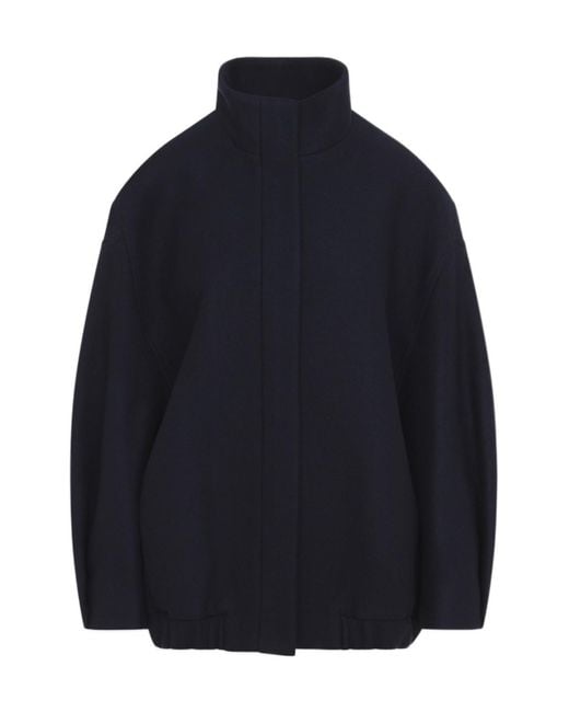 Dries Van Noten Blue Stand-Up Collar Casual Jacket