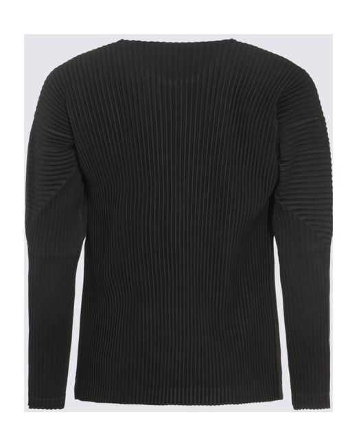 Homme Plissé Issey Miyake Black Homme Plissé Issey Miyake Plissé-Effect Crewneck T-Shirt for men