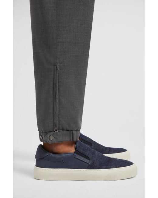 Moncler Gray Wool Jogging Trousers for men