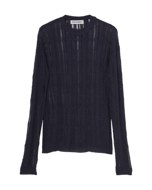 Our Legacy Blue Formal Knit Sweater for men