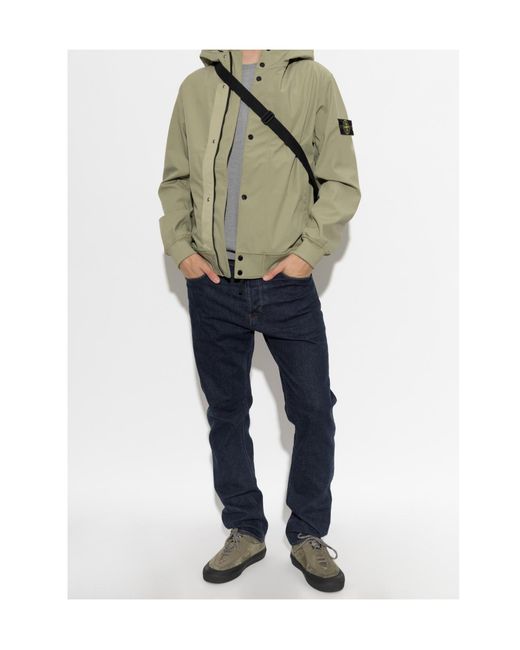 Stone Island Green Hooded Zip-Up Jacket for men
