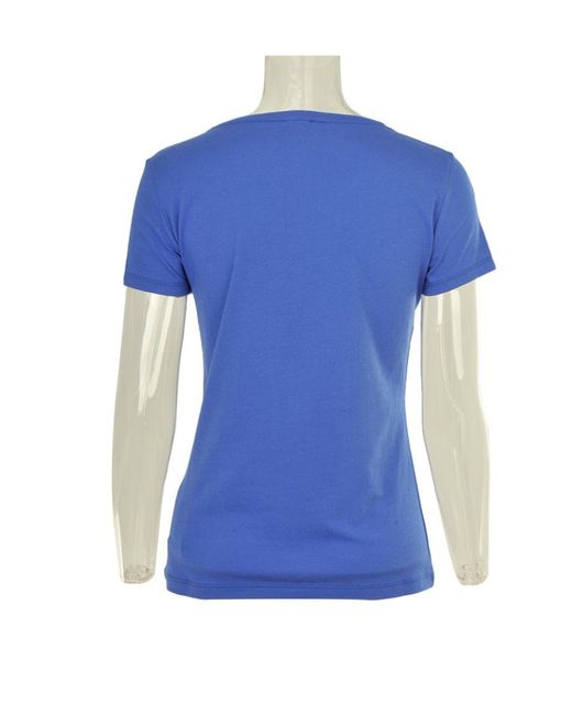 EA7 Blue T-Shirt With Round Neck And Short Sleeves