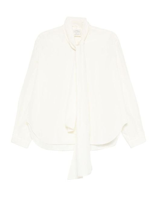 Forte_forte White Detachable Bow Shirt