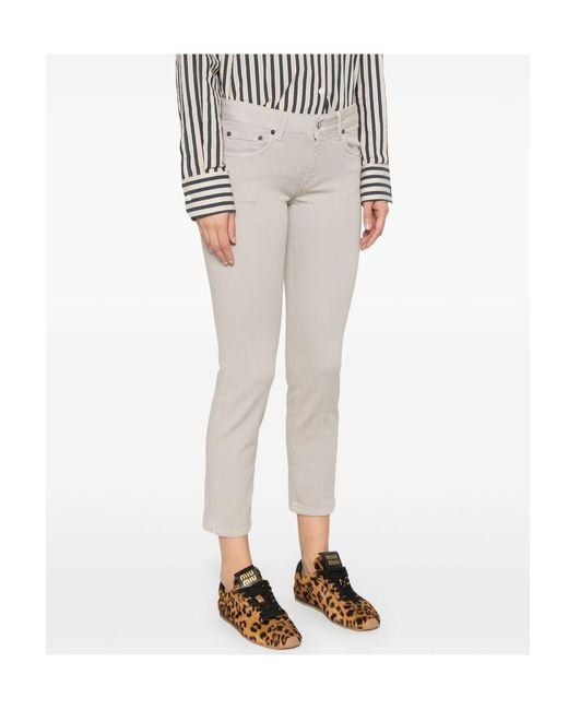 Dondup Gray Belt-Loop Jeans