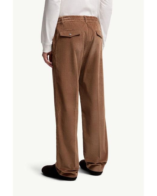 Moncler Brown Corduroy Straight-Leg Trousers for men