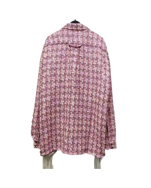 Faith Connexion Purple Tweed Button-Down Casual Jacket