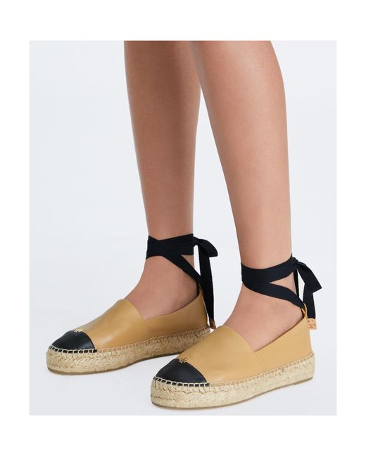 Tory Burch Black Cap-Toe Espadrille