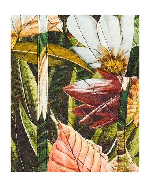 Farm Rio Green Floral Sleeveless Cropped Top