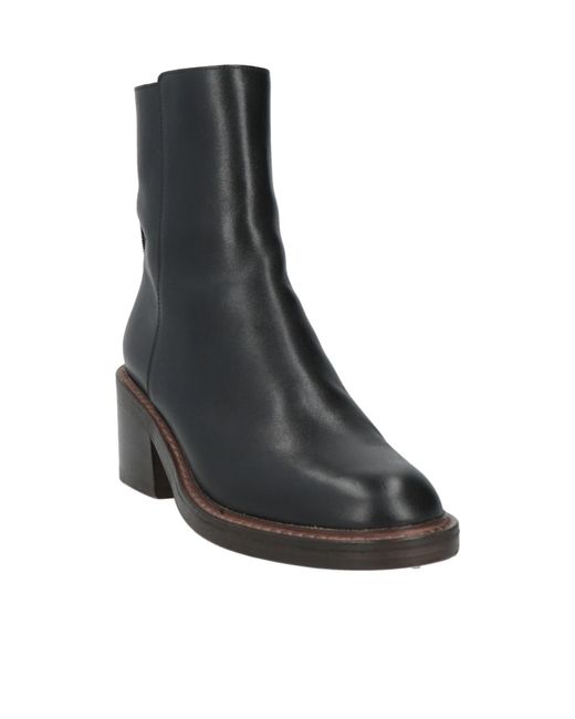 Brunello Cucinelli Black Minimalist Block-Heel Ankle Boots