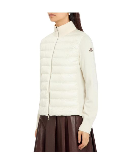 Moncler White Padded Wool And Nylon Jacket