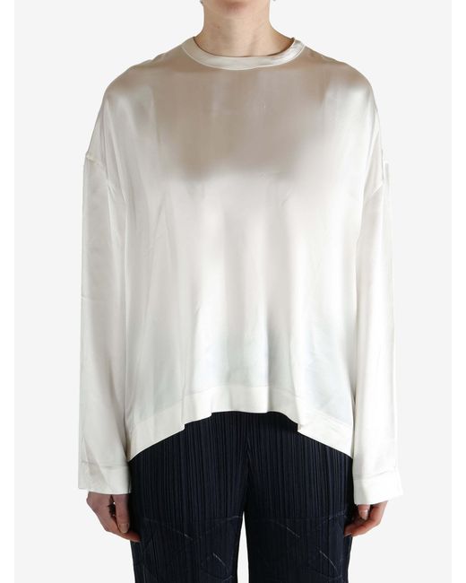 Totême White Totême Boxy Satin Top