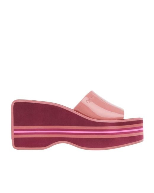 Chloé Red Chloé Swimming Cool Platform Heeled Sandals