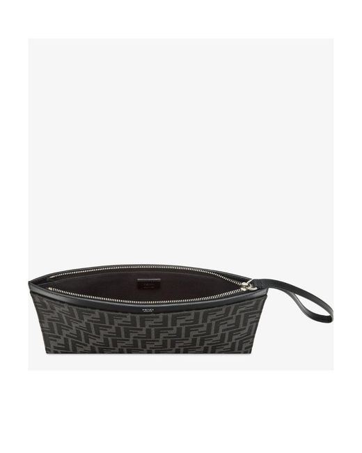 Fendi Black Ff Medium Flat Pouch for men