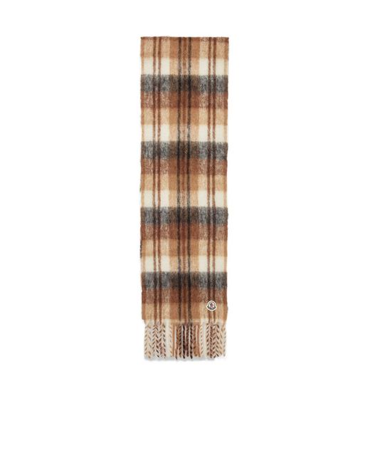 Moncler White Mohair, Alpaca Wool Scarf for men