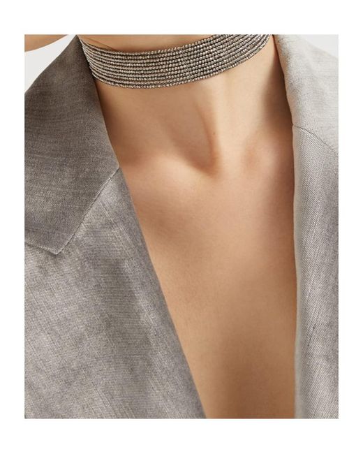 Brunello Cucinelli Metallic Vetro Beaded Necklace
