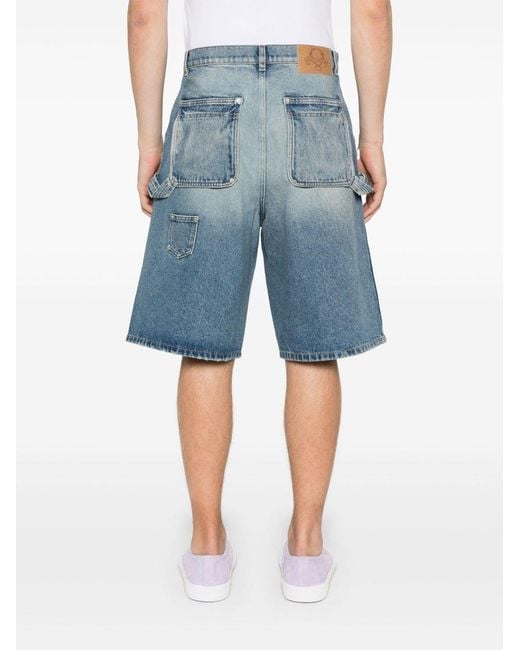 Moschino Blue Faded Denim Shorts for men