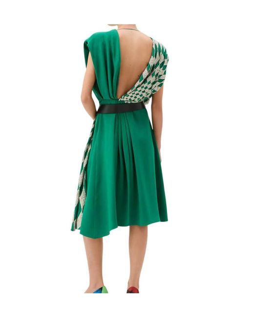 Versace Green Crystal Embellished Draped Dress