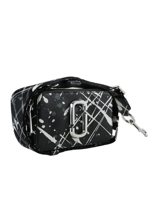 Marc Jacobs Black The Snapshot Splatter Paint Zipped Camera Bag