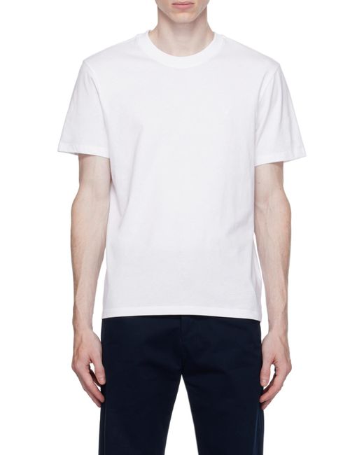 AMI White Short Sleeved Crewneck T-Shirt for men