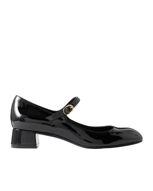 Stuart Weitzman Black Vivienne Patent-Leather Mary Jane Pumps