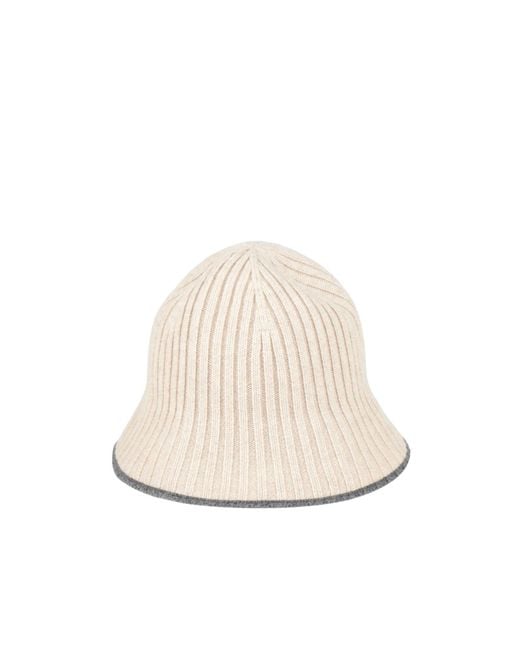 Brunello Cucinelli White Solid Color Hats
