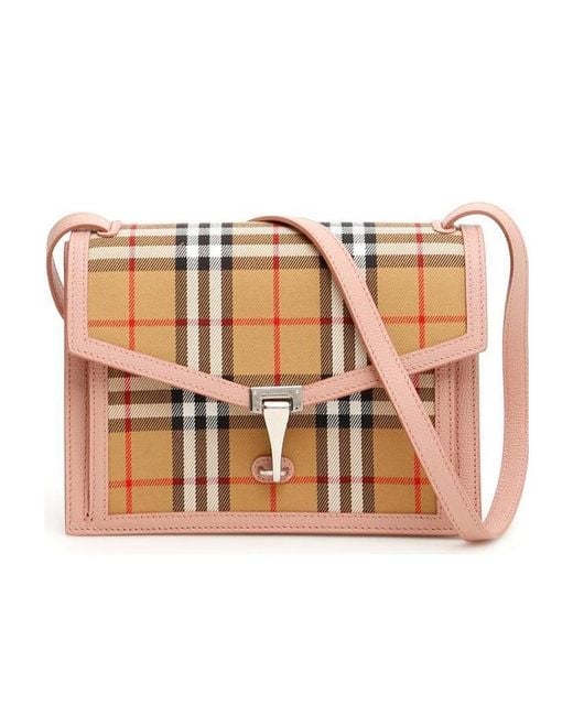 Burberry Brown Small Checked Diagonal Backpack