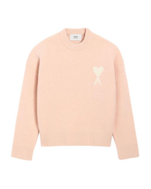 AMI Pink Ami De Coeur Sweater for men