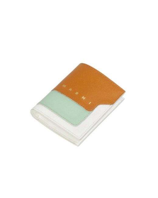 Marni White Saffiano Bi-Fold Wallet