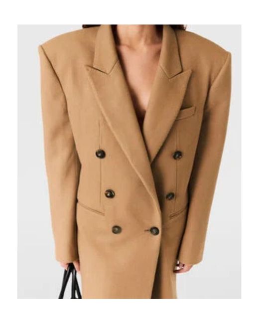 Stella McCartney Natural Double-Breasted Mid-Length Coat