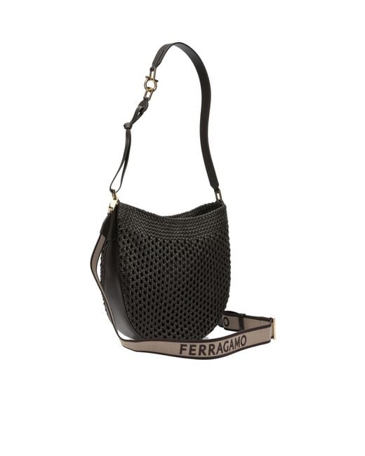 Ferragamo Black 'Hobo Smile' Small Shoulder Bag