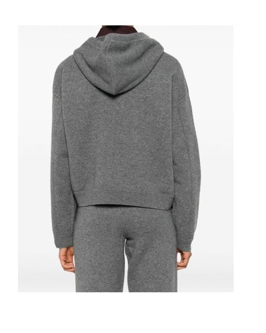 Loulou de Saison Gray Sarla Lds Knitted Hoodie