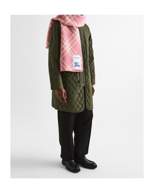 Burberry Pink Plaid Pattern Scarf for men