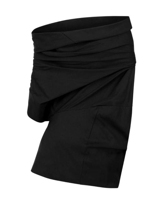 Entire studios Black Draped Asymmetric Skirt