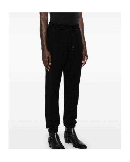 Saint Laurent Black Cassandre-Logo Track Pants for men
