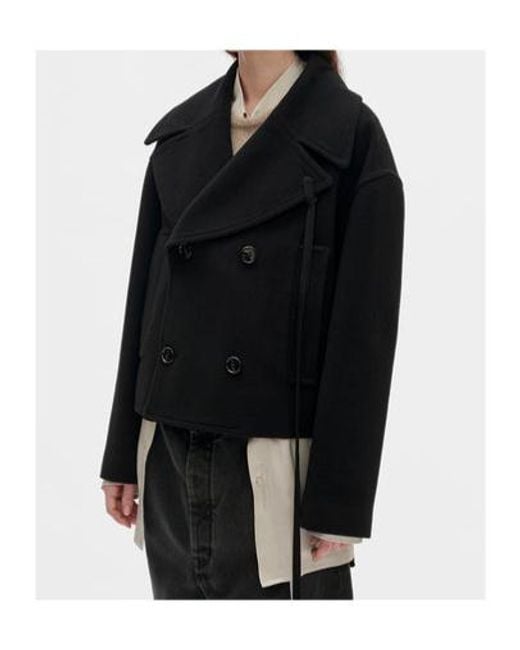 Ann Demeulemeester Black Double Breasted Coat