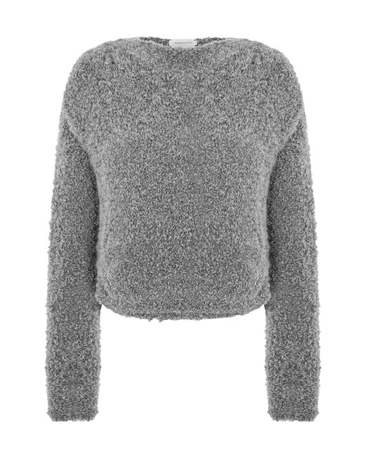 Magda Butrym Gray Cropped Longsleeve Top