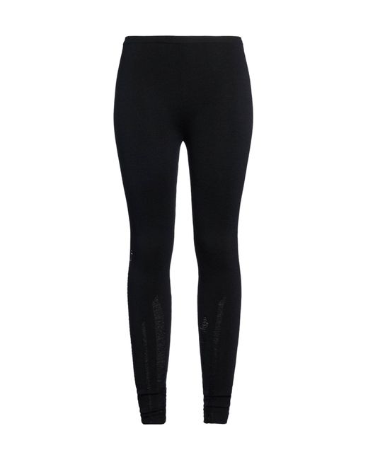 MM6 by Maison Margiela Black Solid-Color Knit Leggings