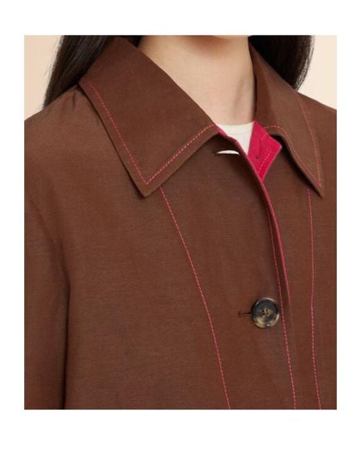 Marni Brown Contrast Stitch Boxy Jacket