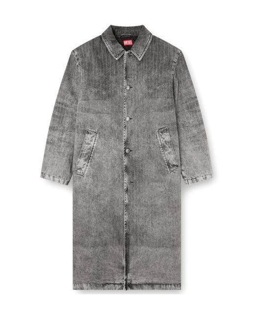 DIESEL Gray D-Jack-S1 Single-Breasted Coat for men