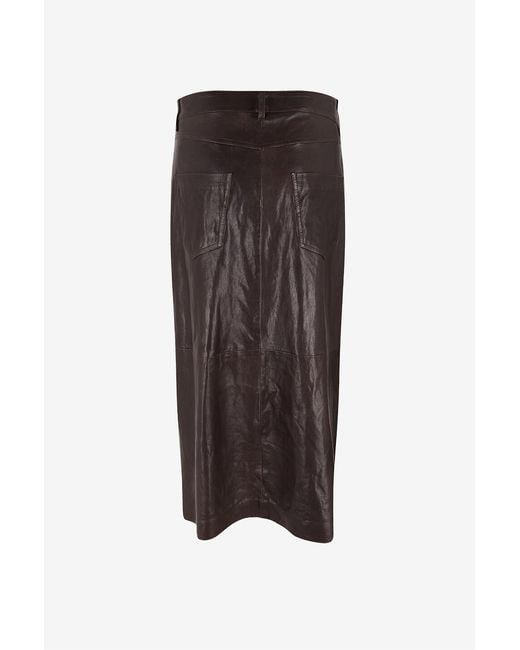 Brunello Cucinelli Brown Belted Midi Skirt