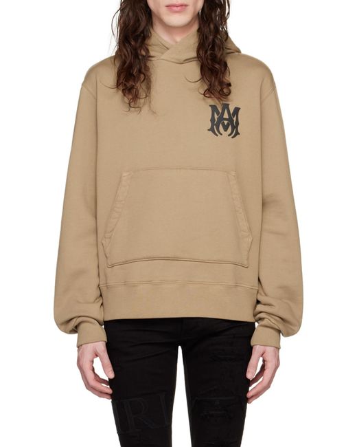 Amiri Natural Logo-Print Cotton Hoodie for men