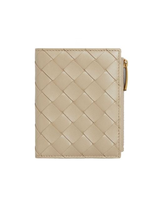 Bottega Veneta Natural Intrecciato Small Bi-Fold Wallet