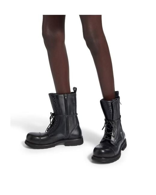 Balenciaga Black Truck Lace-Up Boot