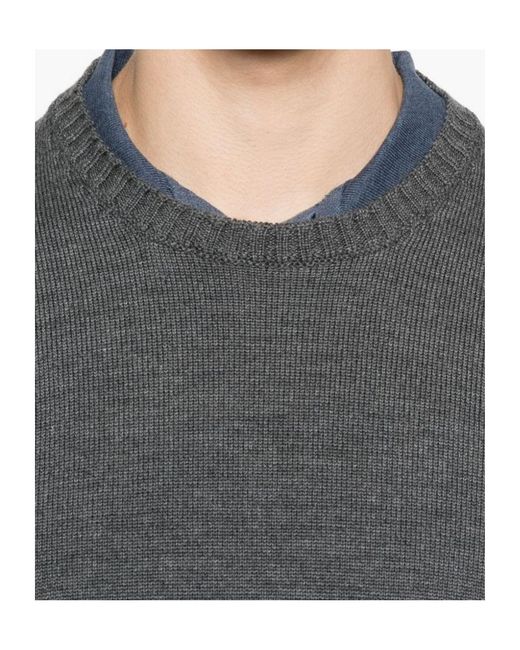 Drumohr Black Crew-Neck Wool Sweater for men