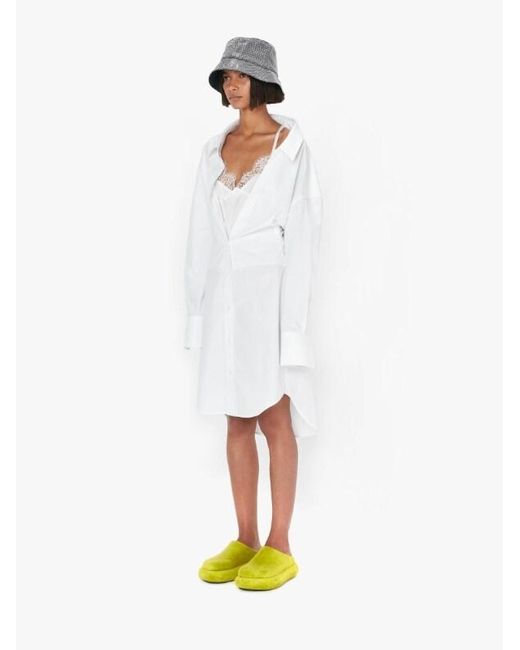 J.W. Anderson White Jw Anderson Collared Button-Up Shirt Dress