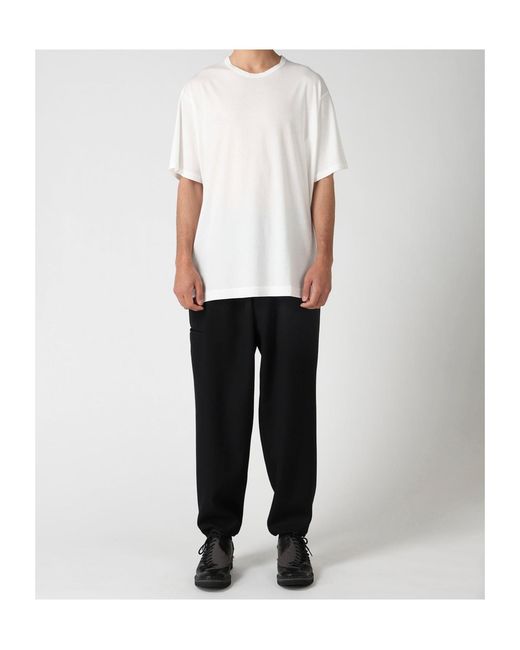 Yohji Yamamoto White Soft Single Jersey Round Neck Ss Tee for men