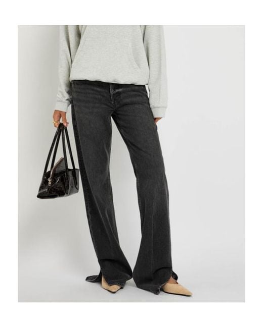 Anine Bing Black Roy Straight-Leg Jeans