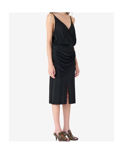 IRO Black Draped Slip Dress