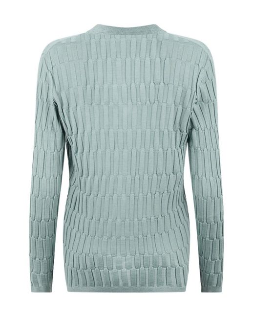 Fabiana Filippi Blue Long-Sleeved Knitted Cardigan