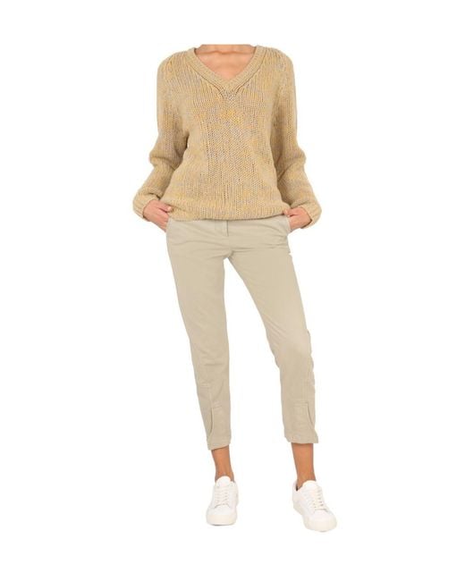 Aspesi Natural Frank Straight Leg Cropped Pants